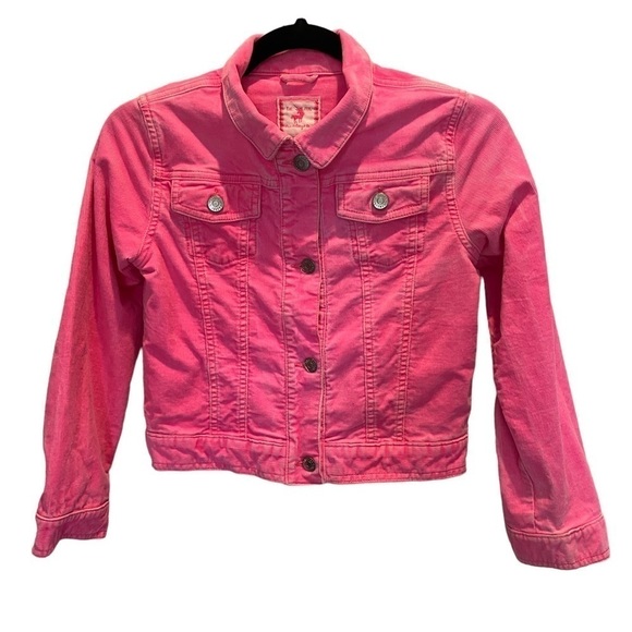 Gymboree Girls size Large (10-12) bright pink sun washed corduroy jacket - Picture 1 of 6